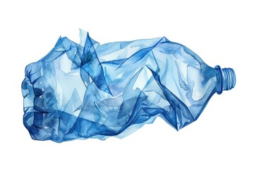 A plastic bottle wrapped in a blue cloth, great for everyday life or as a prop for photography