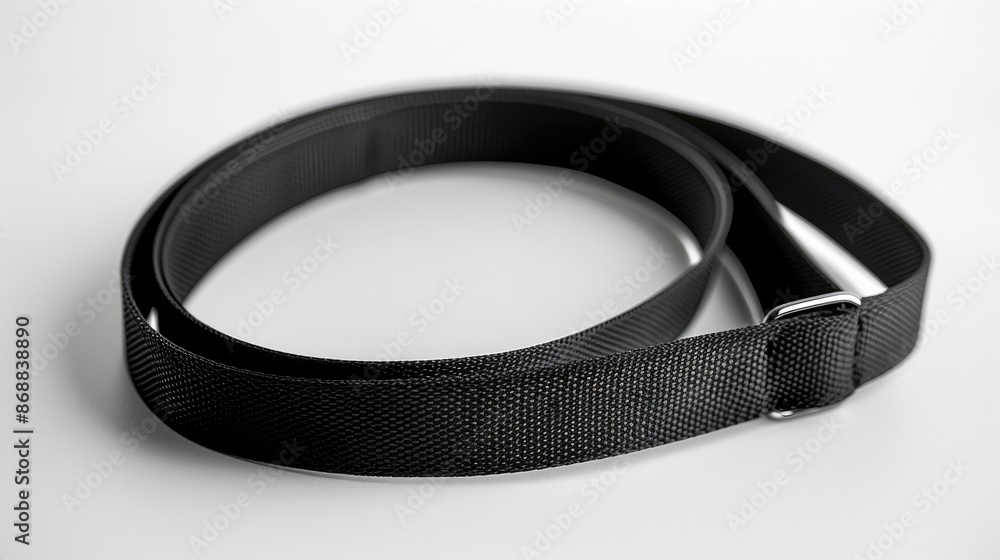 Poster a detailed view of a belt on a white background, perfect for highlighting design or texture