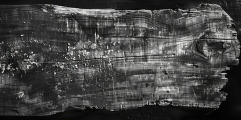 A close-up of a wooden plank in black and white