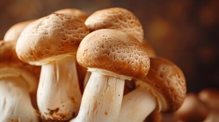 Mushrooms champignon horizontal wallpaper background 