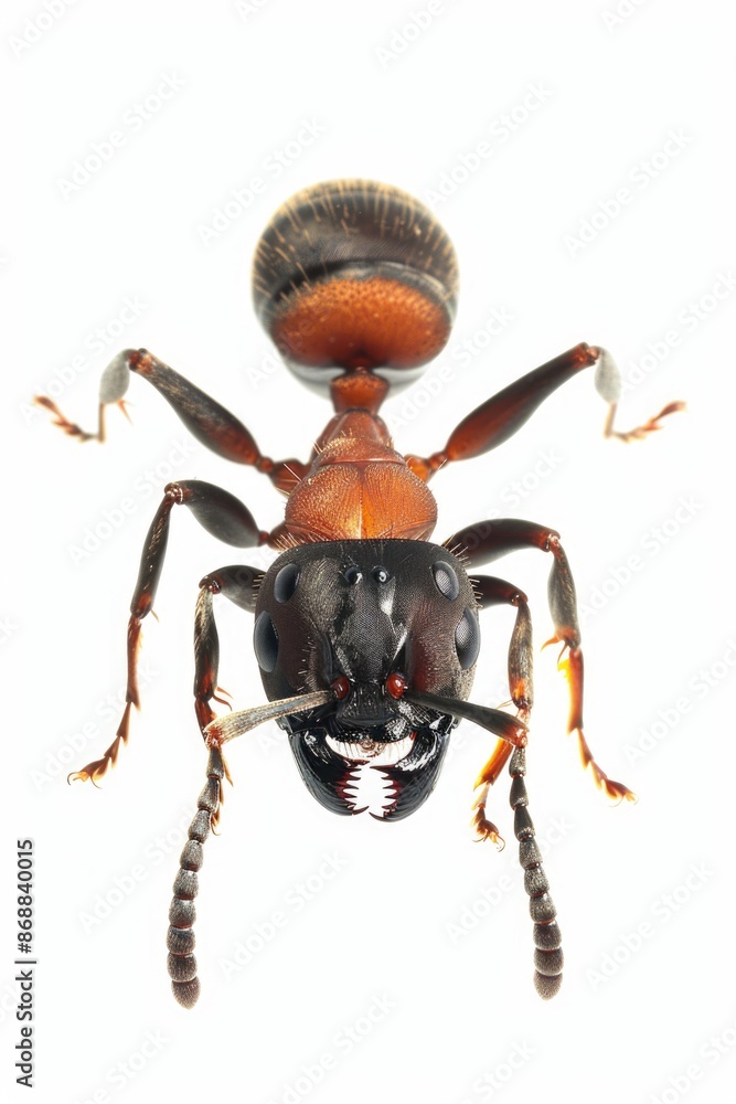 Poster A close-up view of a small insect on a white background