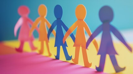 Paper people symbol of unity wallpaper background 