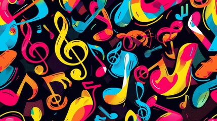 Colorful Music Notes Pattern