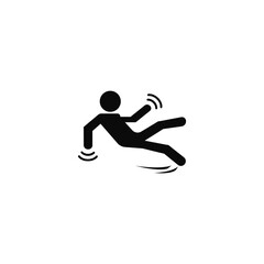 Slippery when wet sign or slip hazard icon vector isolated. Best slip hazard icon for Caution Wet Floor, Beware of Slipping