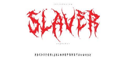 Death Metal Rock Horror Font Alphabet Logo 
