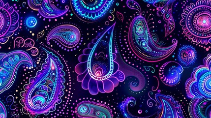 Neon Paisley Pattern