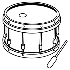 Hand Drawn Snare drum doodle isolated silhouette Vector Art Illustration, CNC, Wood, Vinyl, Cricut, Laser engraving File