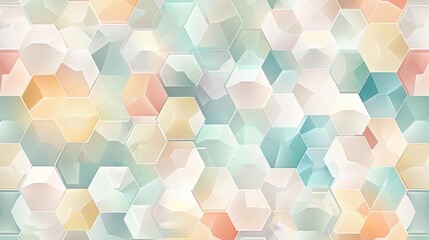 Abstract Hexagon Pattern in Soft Pastel Colors