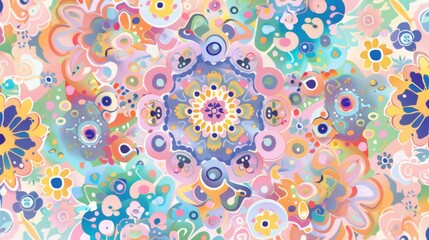 Fototapeta premium Abstract Colorful Floral Pattern