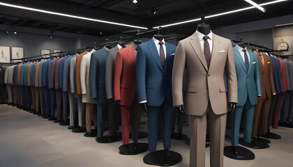 mens suits displayed on hangers in a retail clothing store 4