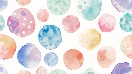 Abstract Watercolor Circles Seamless Pattern