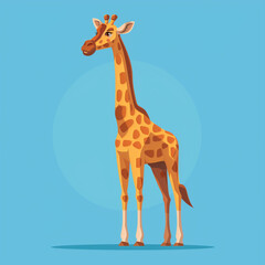 Obraz premium Majestic Giraffe Cartoon Vector Icon: Tall Animal Illustrated for Elegant Designs