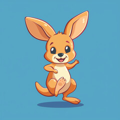 Fototapeta premium Playful Kangaroo Cartoon Vector Icon: Australian Marsupial Illustrated for Fun Designs