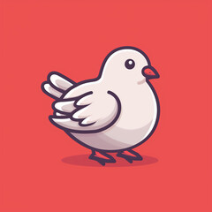 Fototapeta premium Peaceful Dove Cartoon Vector Icon: Gentle Illustration Symbolizing Harmony
