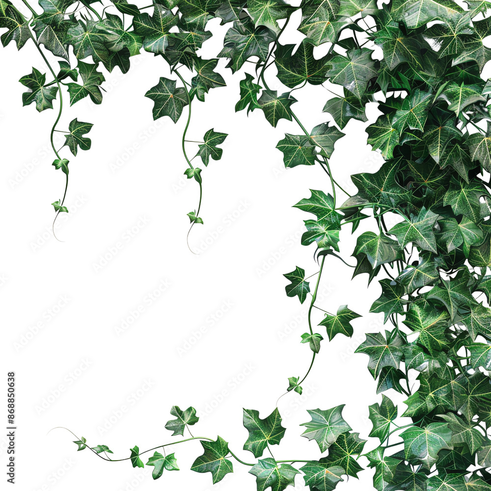 Fototapete here’s a possible name for the image: floral green leaf frame with nature elements on white backgrou