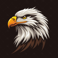 Fototapeta premium Majestic Eagle Illustration: Cartoon Vector Icon of the Regal Bird of Prey