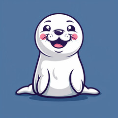Arctic Play: Playful Seal Cartoon Vector Icon Illustration - Polar Fun in Digital Art