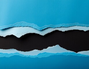 A blue and black striped paper with a tear in it