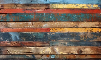 Naklejka premium Painted vintage wood planks