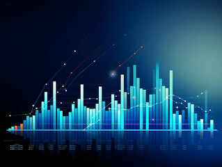 Fototapeta premium Financial data document, graph chart report statistic, marketing research development planning management, strategy analysis accounting, Financial business technology hologram concept. 