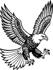American Bald Eagle vector silhouette illustration