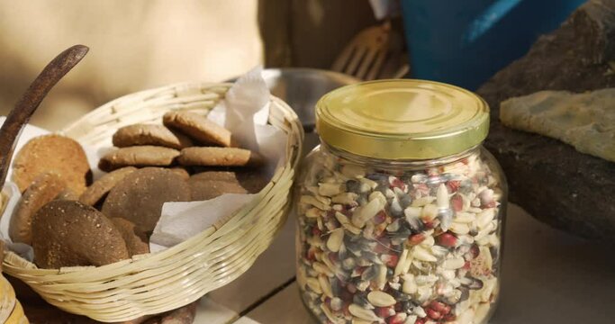 Pan left of some traditional mexican ingredients