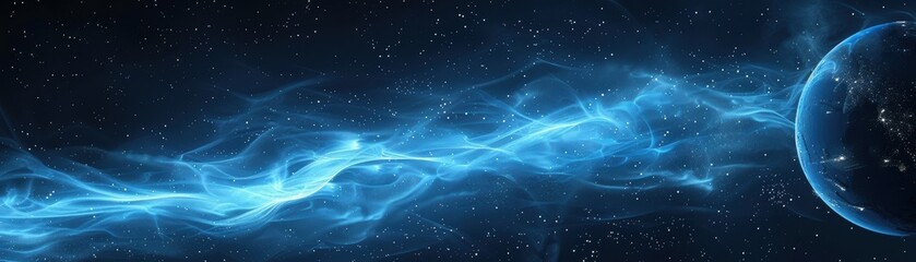 A blue and white planet with a blue and white sky