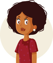 Happy Smiling woman of Black Ethnicity Vector Character. Cute character of African ethnicity feeling joyful
