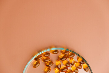 The capsule gel represent natural vitamin and supplement.