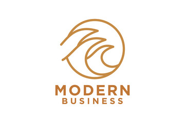 Water wave logo design template