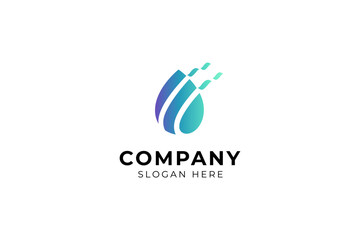 Abstract water drop logo design concept