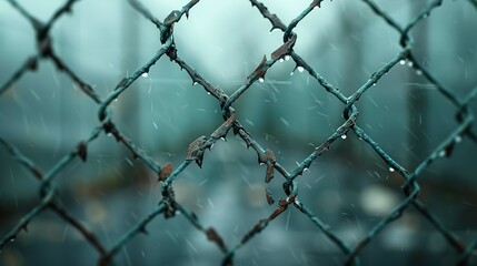 Naklejka premium Rusted Metal Grid Break