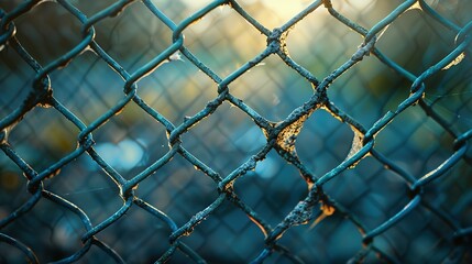 Fototapeta premium Rusted Metal Grid Break