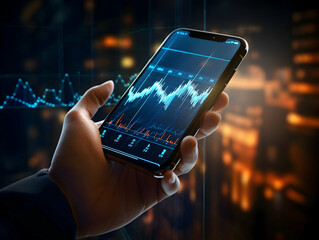 Financial data document, graph chart report statistic, marketing research development planning management, strategy analysis accounting, Financial business technology hologram concept. 