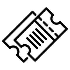 Ticket icon vector. Line raffle ticket symbol.