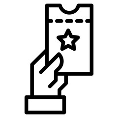 Ticket icon vector. Lottery ticket symbols lines and stars.