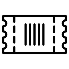Ticket icon vector. Line raffle ticket symbol.