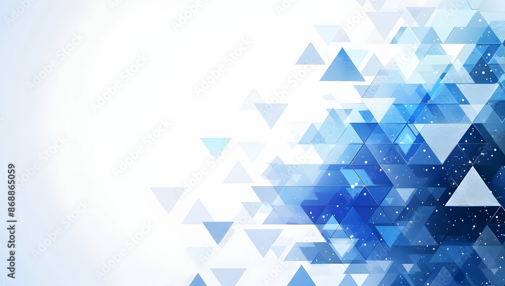 Poster abstract blue and white geometric background with overlapping triangles and a modern design. perfect