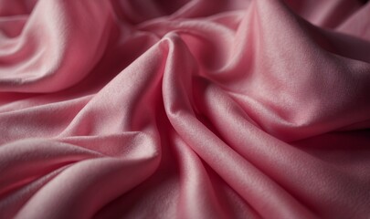 Obraz premium Soft pink fabric draped in gentle folds and creases