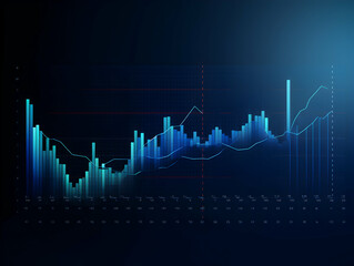 Naklejka premium Financial data document, graph chart report statistic, marketing research development planning management, strategy analysis accounting, Financial business technology hologram concept. 