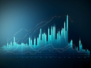 Naklejka premium Financial data document, graph chart report statistic, marketing research development planning management, strategy analysis accounting, Financial business technology hologram concept. 