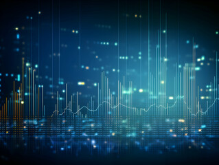 Fototapeta premium Financial data document, graph chart report statistic, marketing research development planning management, strategy analysis accounting, Financial business technology hologram concept. 