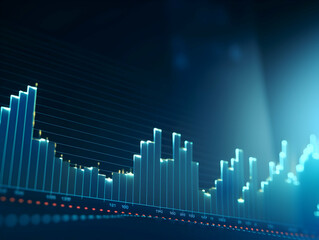 Financial data document, graph chart report statistic, marketing research development planning management, strategy analysis accounting, Financial business technology hologram concept. 