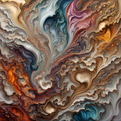 Colorful abstract painting oil and water complex complicated bright vivid colors beautiful opulent wealthy intricate all hues sublime delicate hyperdetailed masterpiece metallic sheen mother of pearl 