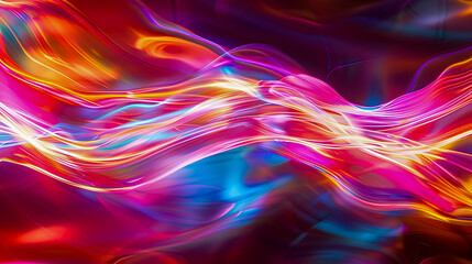 Captivating Holographic Neon Wave in Vivid Color Drenched Setting