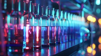 science laboratory test tubes , lab equipment for research new medical.