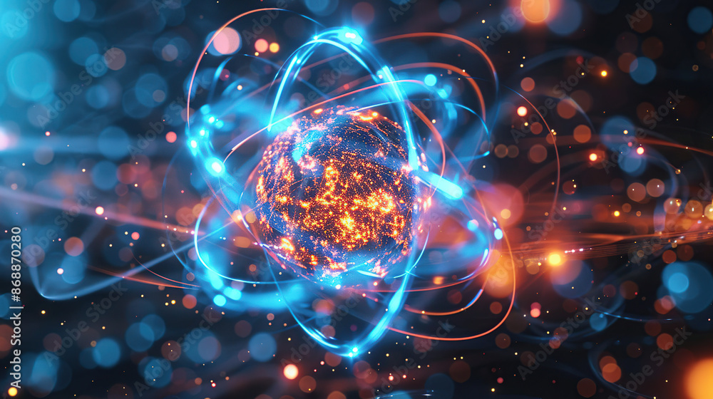 Poster abstract concepts of technological particles