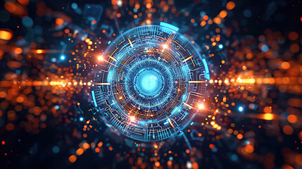Obraz premium Abstract concepts of technological particles