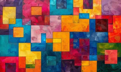 Abstract pop art squares with vibrant hues