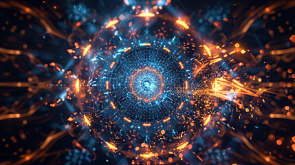 Obraz premium Abstract concepts of technological particles